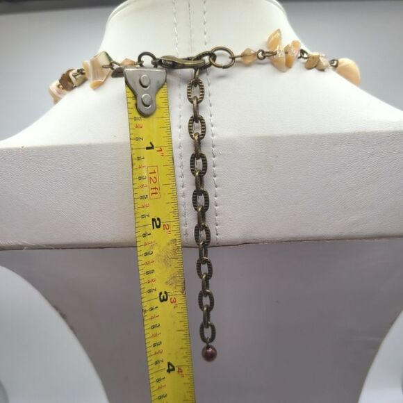 Chico's Boho Necklace, Enameled Pendant, Stone Beads - Picture 6 of 8